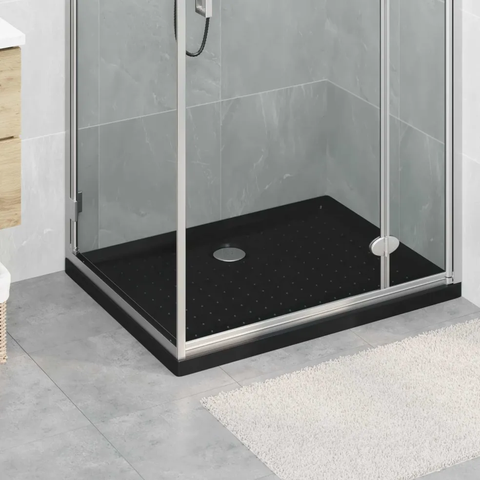 vidaXL Douche Basis Tray met Dots 90 x 70 x 4 cm ABS Zwart