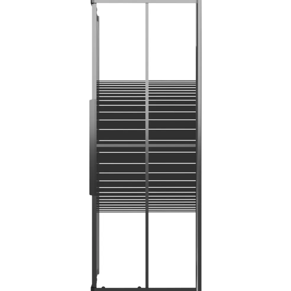 vidaXL Douchecabine strepen 80x80x180 cm ESG zwart