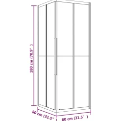 vidaXL Douchecabine strepen 80x80x180 cm ESG zwart