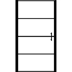 vidaXL Douchedeur mat 81x195 cm gehard glas zwart