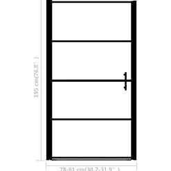 vidaXL Douchedeur mat 81x195 cm gehard glas zwart