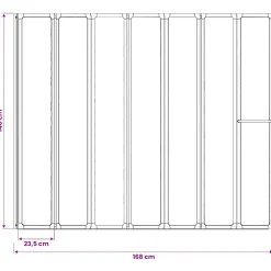 vidaXL Douche en badscherm 140 x 168 cm 7 panelen met handdoekrek