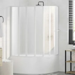 vidaXL Douche en badscherm 140 x 168 cm 7 panelen met handdoekrek