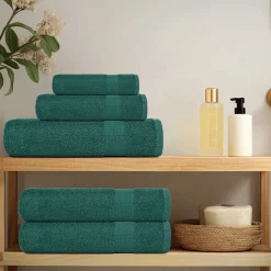 vidaXL Douchehanddoeken FROGN 2 st 70x140 cm 360 g/m² groen