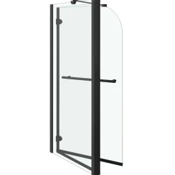 vidaXL Douche klapwand 120x68x130 cm ESG zwart