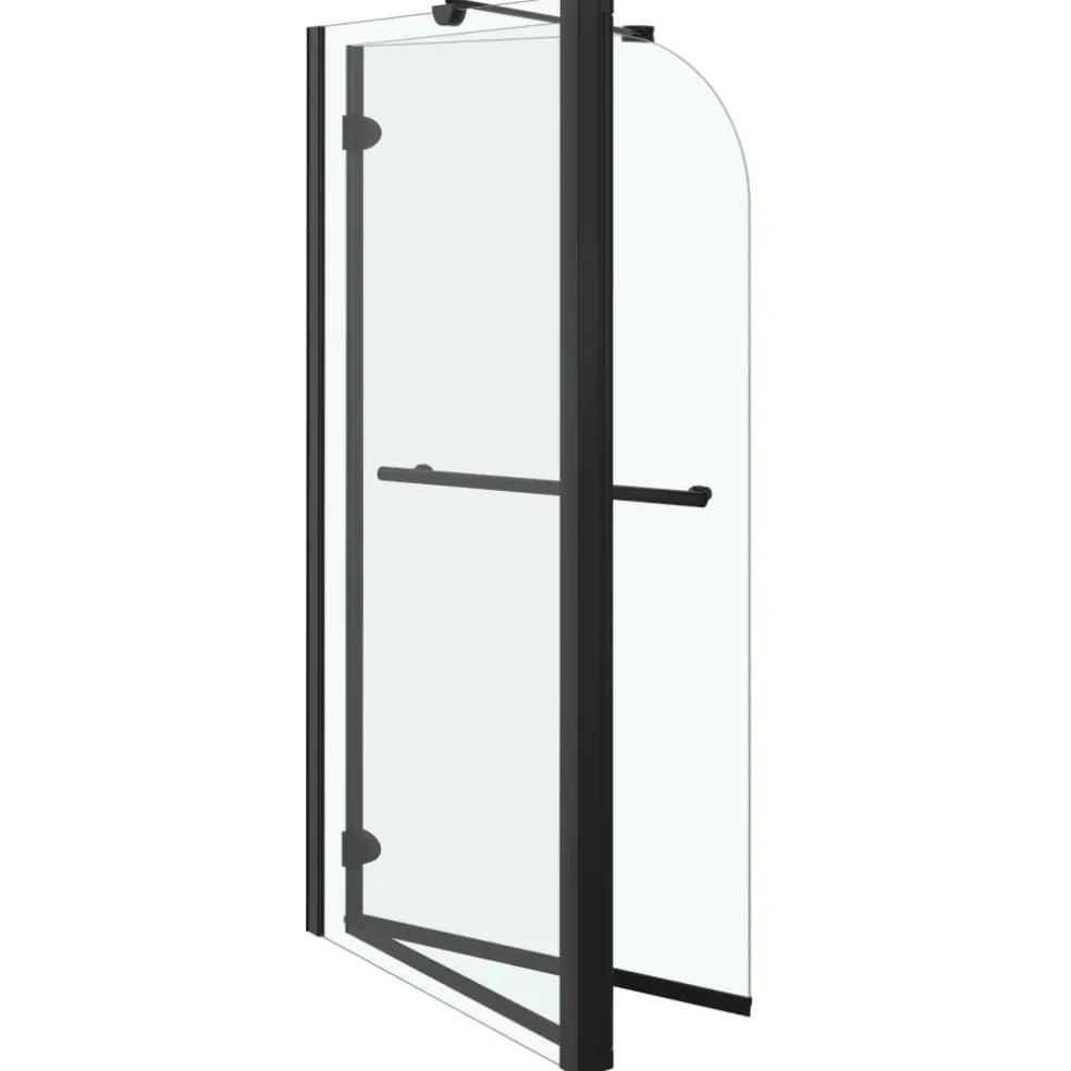 vidaXL Douche klapwand 120x68x130 cm ESG zwart