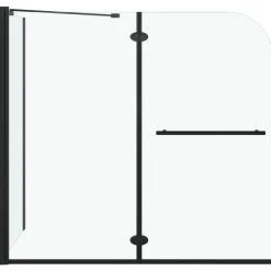 vidaXL Douche klapwand 120x68x130 cm ESG zwart