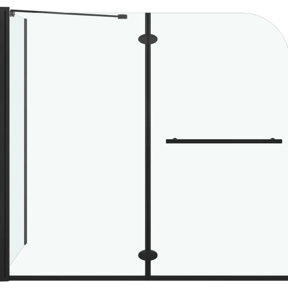 vidaXL Douche klapwand 120x68x130 cm ESG zwart