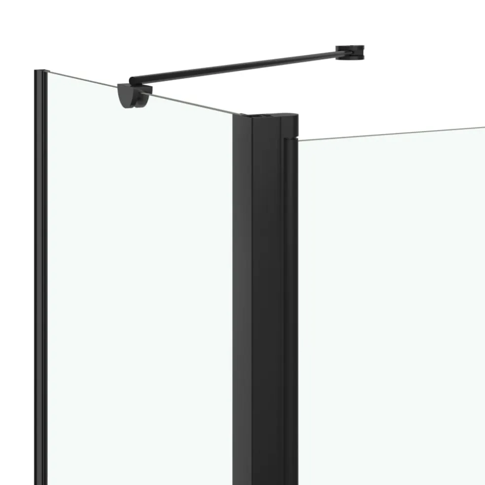 vidaXL Douche klapwand 120x68x130 cm ESG zwart