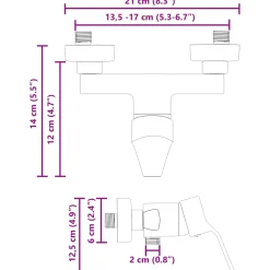 vidaXL Douchemengkraan Zwart G 1 / 2 inch Koper