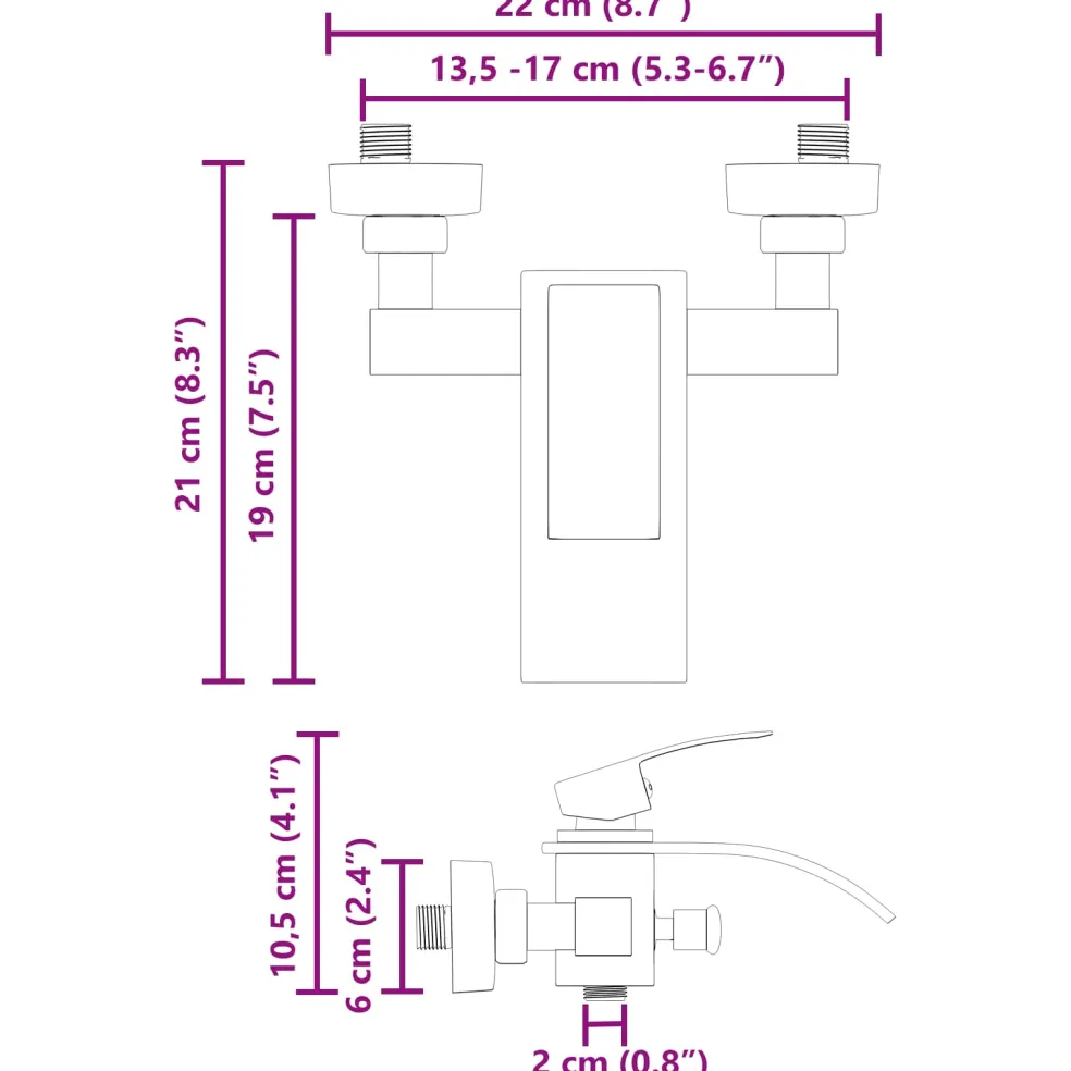 vidaXL Douchemengkraan Zwart G 1/2 inch