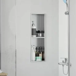 vidaXL Douche Niche zilver 60 x 20 x 9,5 cm Roestvrij staal