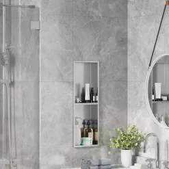 vidaXL Douche Niche zilver 60 x 20 x 9,5 cm Roestvrij staal