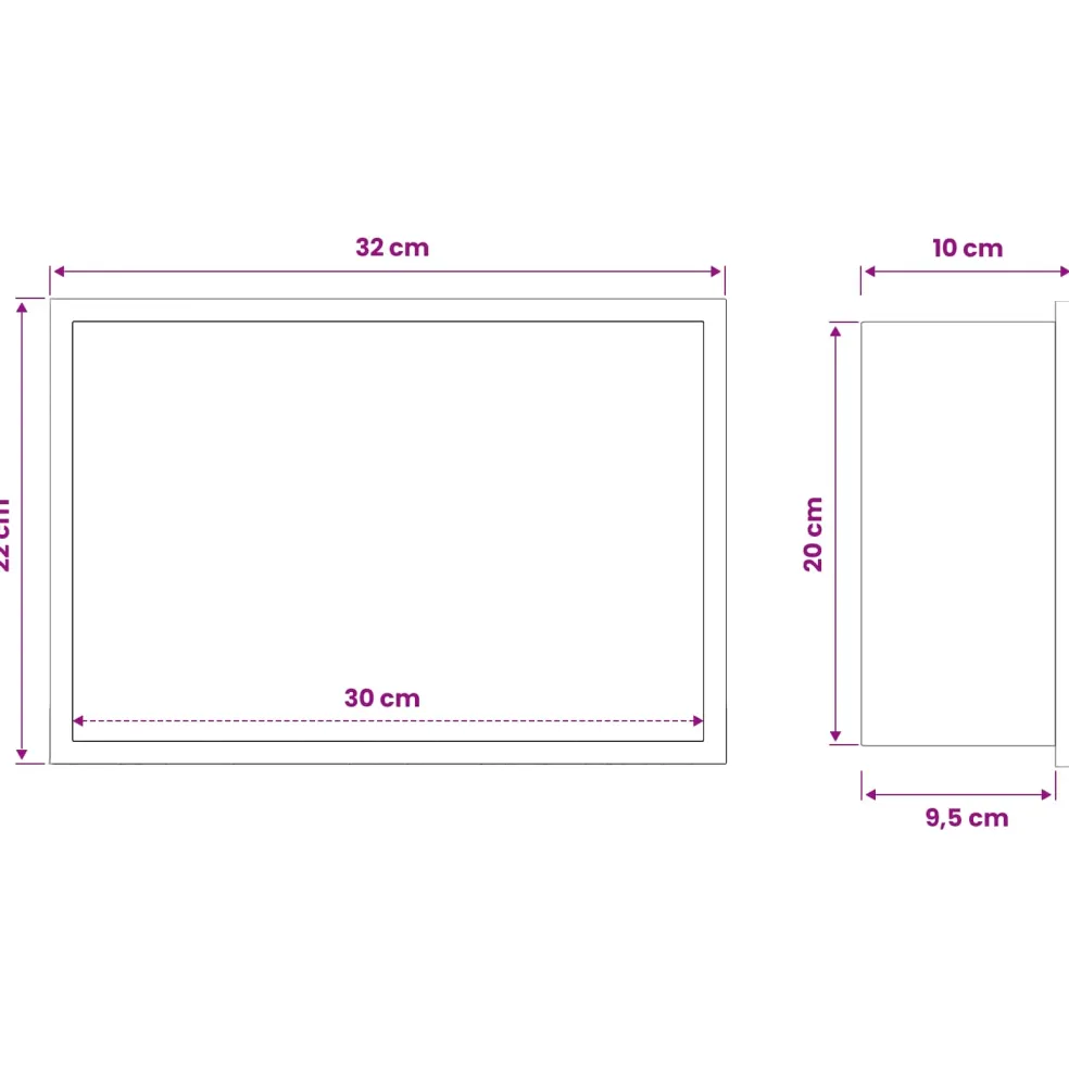 vidaXL Douche Niche zilver 30 x 20 x 9,5 cm Roestvrij staal