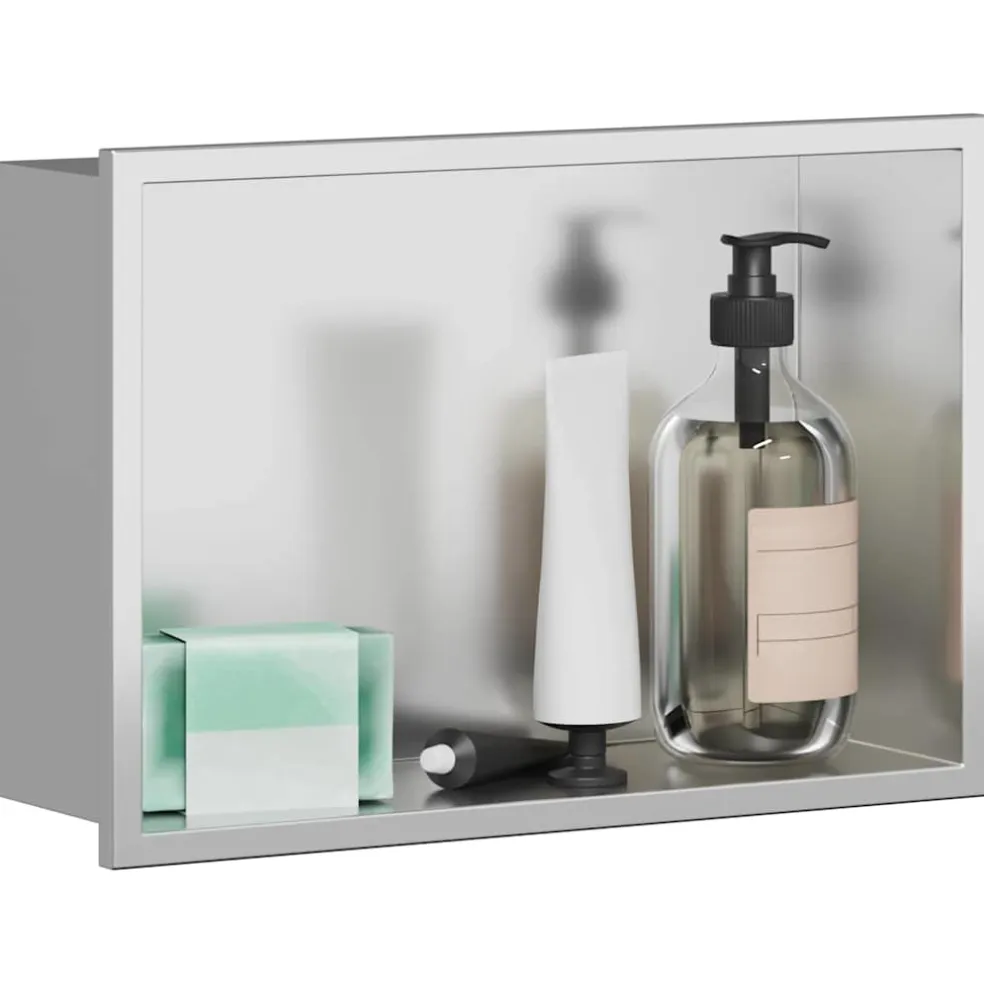 vidaXL Douche Niche zilver 30 x 20 x 9,5 cm Roestvrij staal