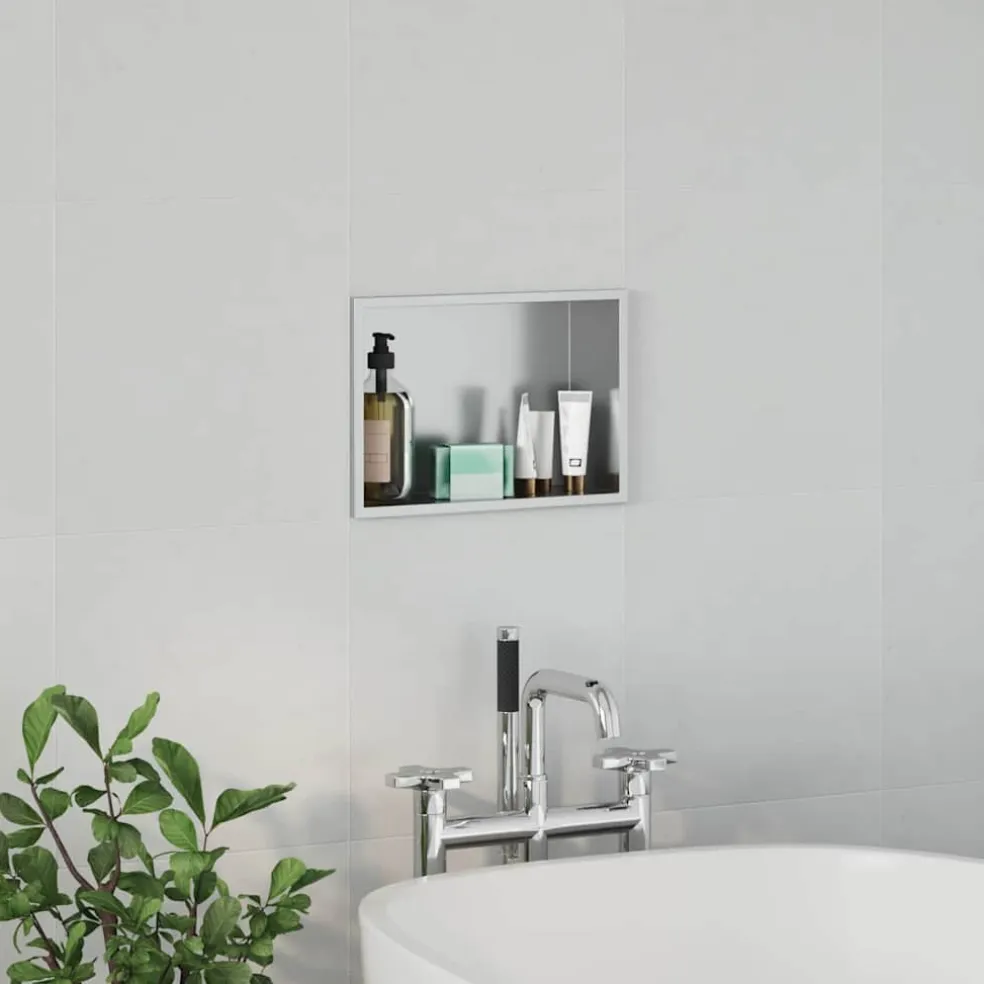vidaXL Douche Niche zilver 30 x 20 x 9,5 cm Roestvrij staal