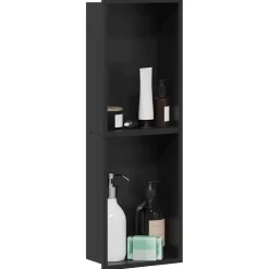 vidaXL Douche Niche Zwart 60 x 20 x 9,5 cm Roestvrij staal