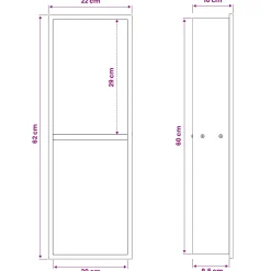 vidaXL Douche Niche Zwart 60 x 20 x 9,5 cm Roestvrij staal