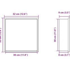 vidaXL Douchenis 32x32x9 cm roestvrijstaal matzwart