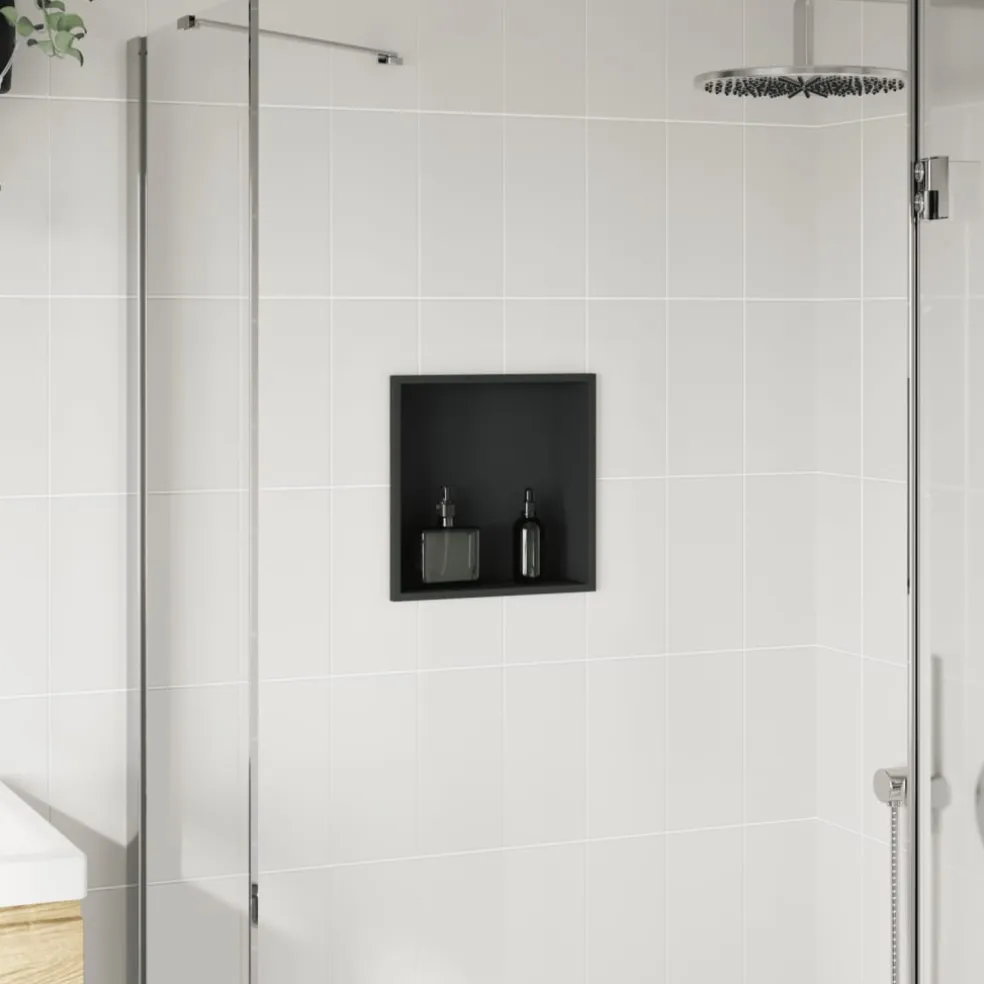 vidaXL Douchenis 32x32x9 cm roestvrijstaal matzwart