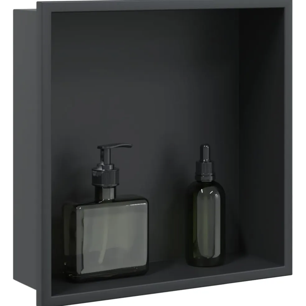 vidaXL Douchenis 32x32x9 cm roestvrijstaal matzwart