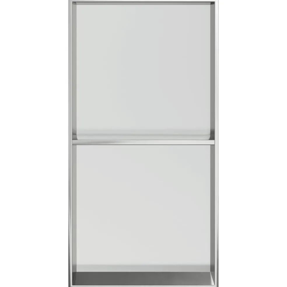 vidaXL Douchenis 32x62x9 cm roestvrijstaal geborsteld zilverkleurig