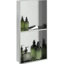 vidaXL Douchenis 32x62x9 cm roestvrijstaal geborsteld zilverkleurig