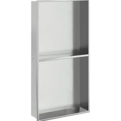 vidaXL Douchenis 32x62x9 cm roestvrijstaal geborsteld zilverkleurig