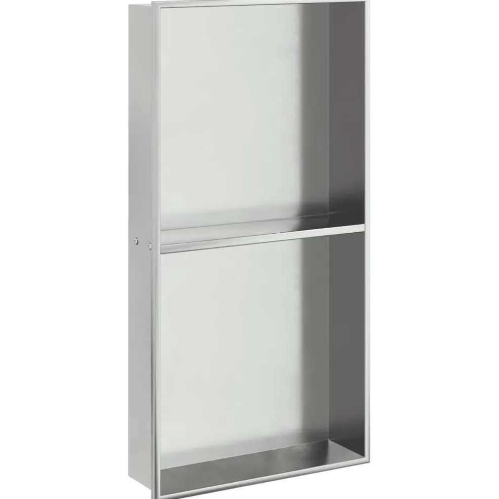 vidaXL Douchenis 32x62x9 cm roestvrijstaal geborsteld zilverkleurig