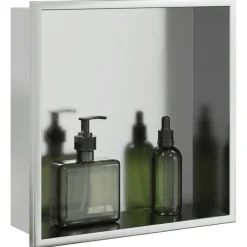 vidaXL Douchenis 32x32x9 cm roestvrijstaal geborsteld zilverkleurig
