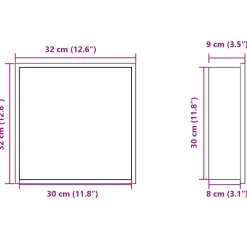 vidaXL Douchenis 32x32x9 cm roestvrijstaal matwit