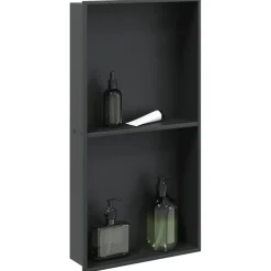 vidaXL Douchenis 32x62x9 cm roestvrijstaal matzwart