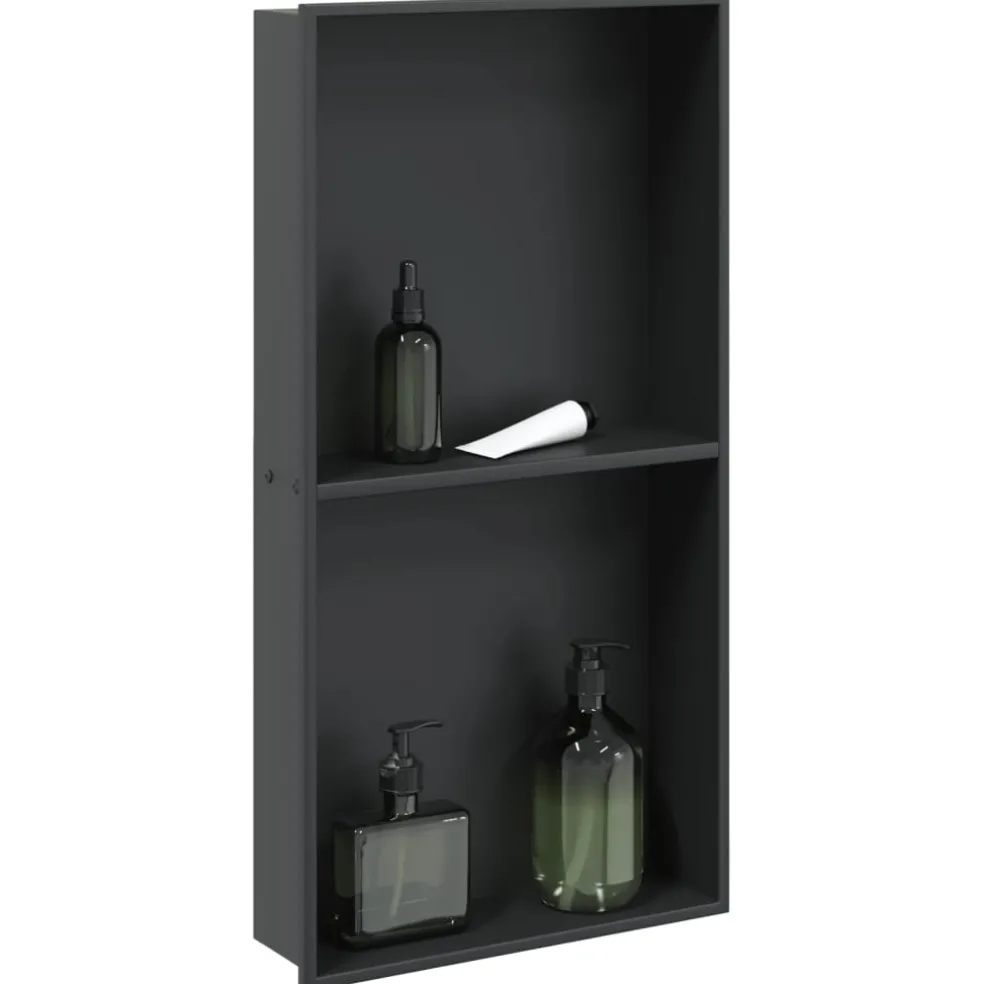 vidaXL Douchenis 32x62x9 cm roestvrijstaal matzwart