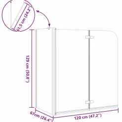 vidaXL Douche Omhulsel Goud 120 x 68 x 130 cm ESG-glas en aluminium