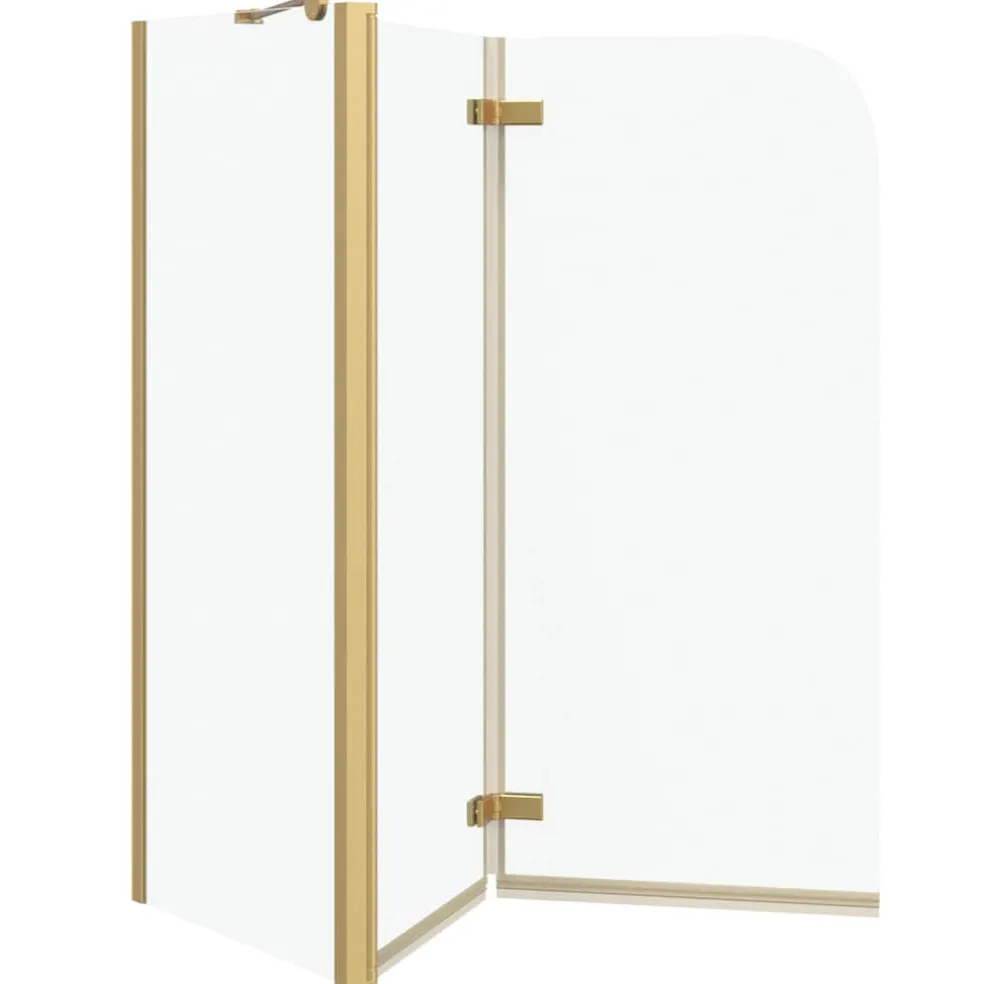 vidaXL Douche Omhulsel Goud 120 x 68 x 130 cm ESG-glas en aluminium