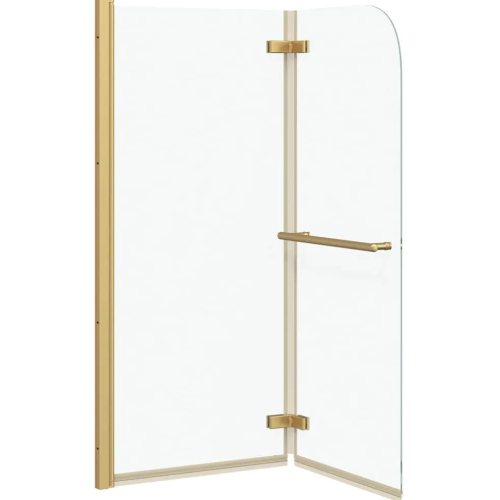 vidaXL Douche Omhulsel Transparant en Goud 120 x 140 cm