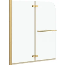 vidaXL Douche Omhulsel Transparant en Goud 120 x 140 cm