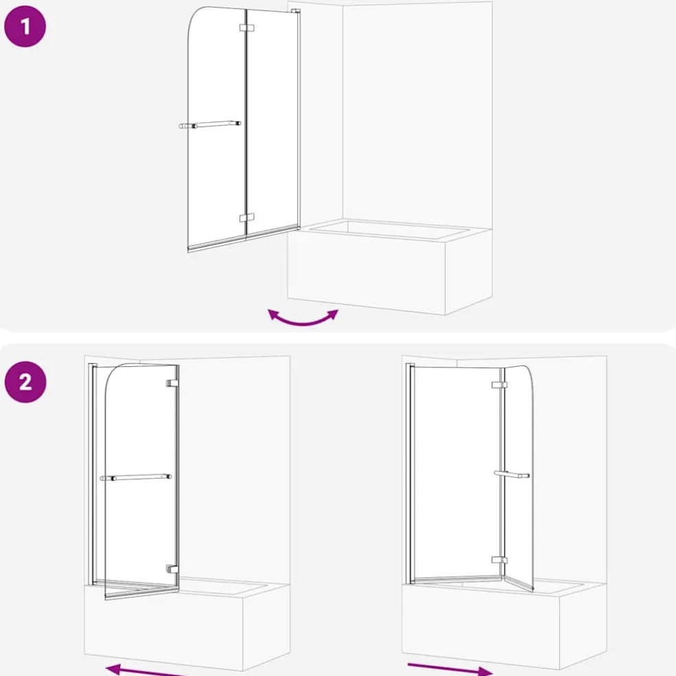 vidaXL Douche Omhulsel Transparant en Goud 120 x 140 cm