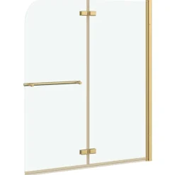 vidaXL Douche Omhulsel Transparant en Goud 120 x 140 cm
