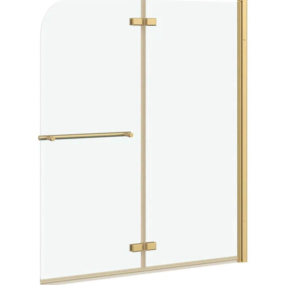 vidaXL Douche Omhulsel Transparant en Goud 120 x 140 cm