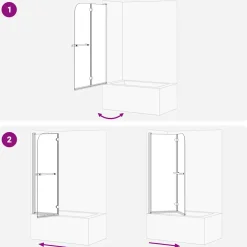 vidaXL Douche Omhulsel Zwart 95 x 140 cm ESG-glas en aluminium