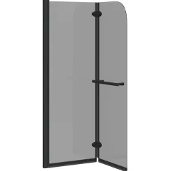 vidaXL Douche Omhulsel Zwart 95 x 140 cm ESG-glas en aluminium