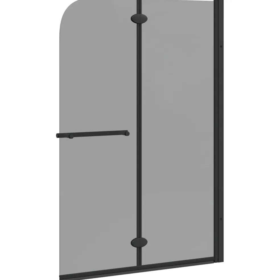 vidaXL Douche Omhulsel Zwart 95 x 140 cm ESG-glas en aluminium