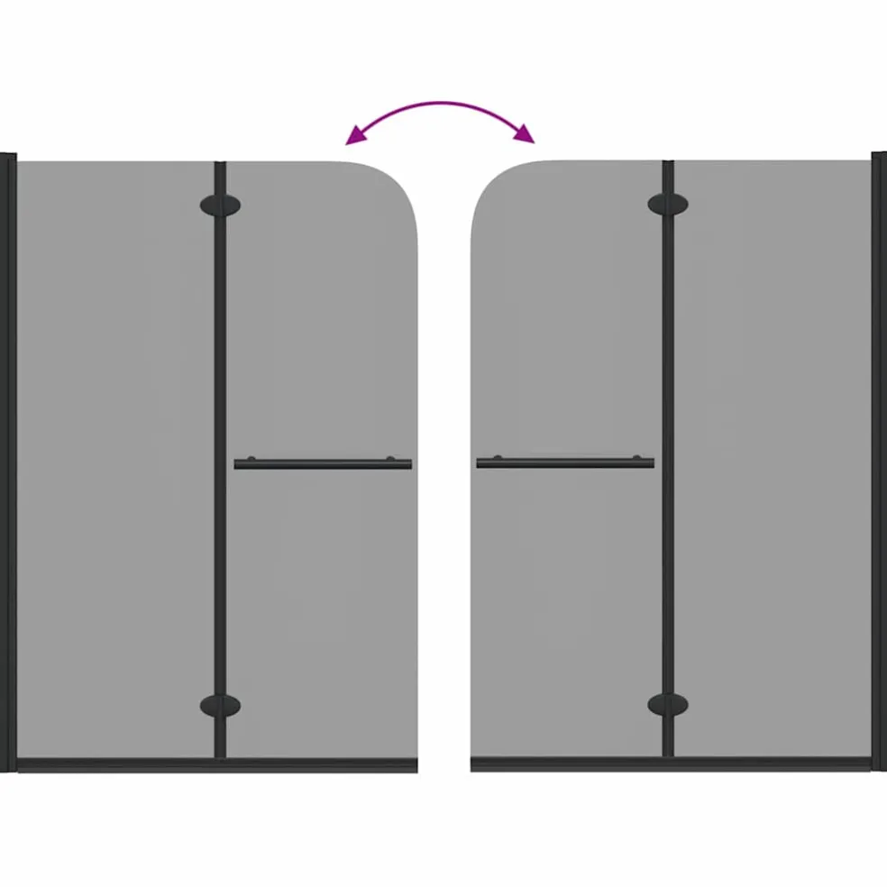 vidaXL Douche Omhulsel Zwart 95 x 140 cm ESG-glas en aluminium