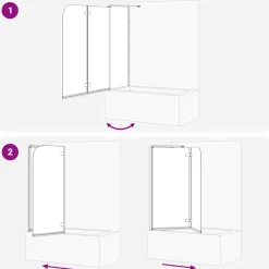 vidaXL Douche Omhulsel Zwart 120 x 68 x 130 cm ESG-glas en aluminium