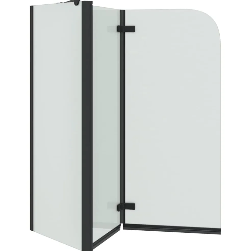 vidaXL Douche Omhulsel Zwart 120 x 68 x 130 cm ESG-glas en aluminium