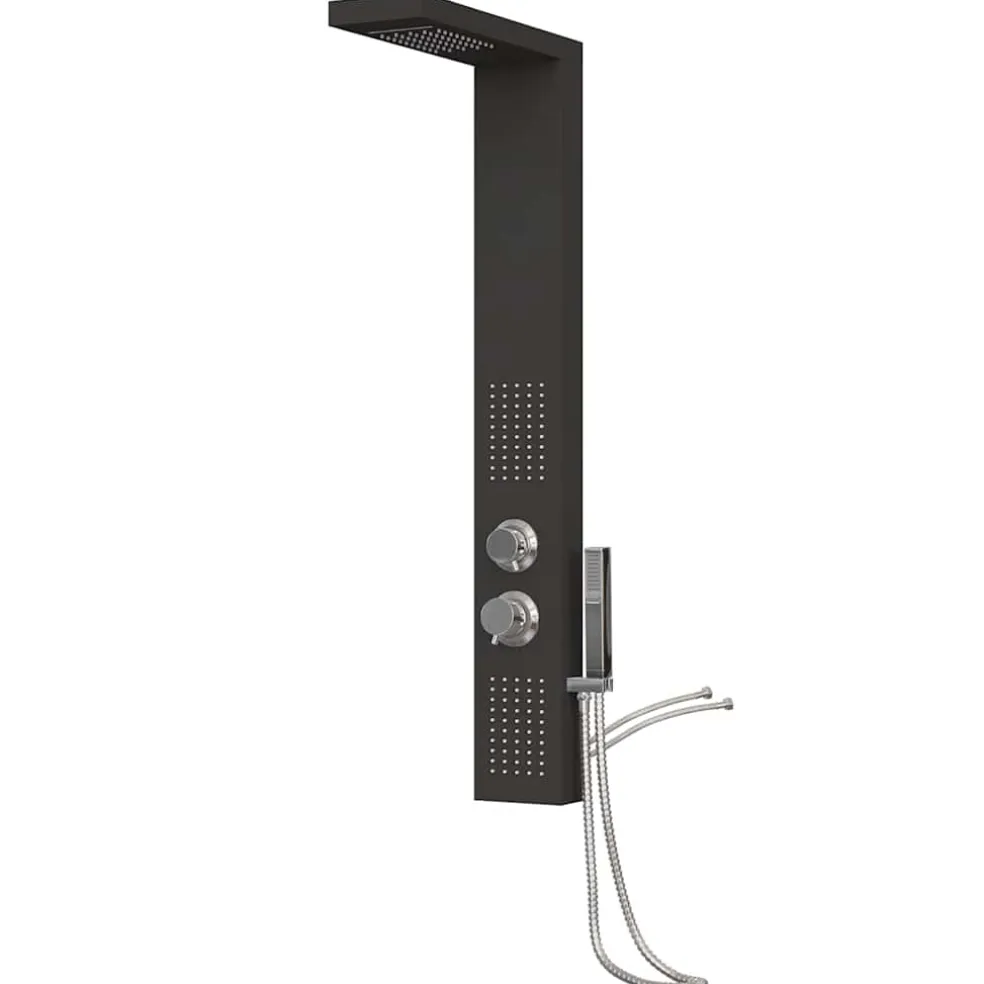 vidaXL Douchepaneelsysteem aluminium zwart