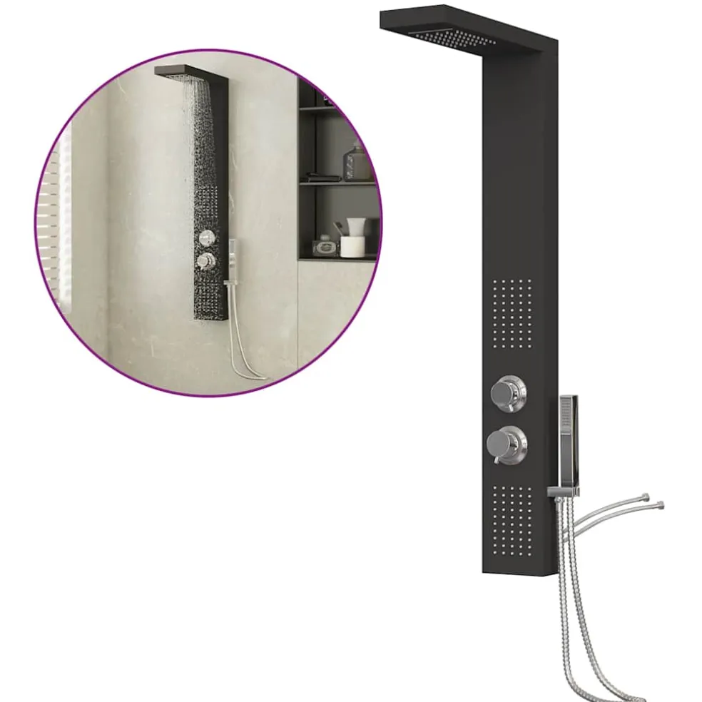 vidaXL Douchepaneelsysteem aluminium zwart