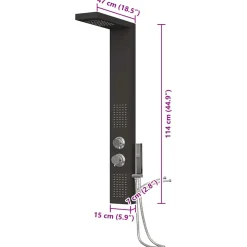 vidaXL Douchepaneelsysteem aluminium zwart