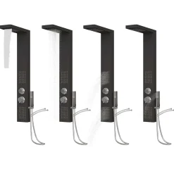 vidaXL Douchepaneelsysteem aluminium zwart